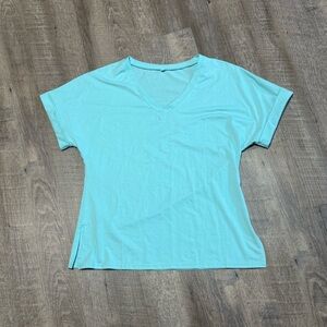 Light Blue V-Neck Women's Top